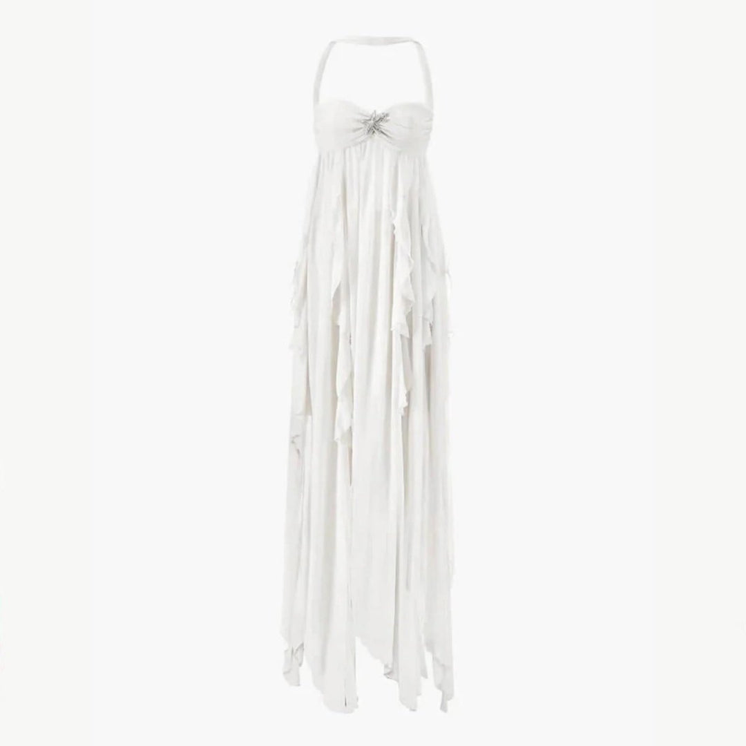 Alice | Dress Halter Neck Ruffle Maxi