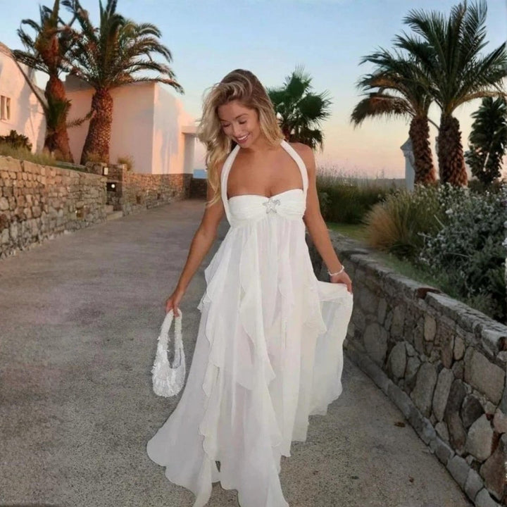 Alice | Dress Halter Neck Ruffle Maxi