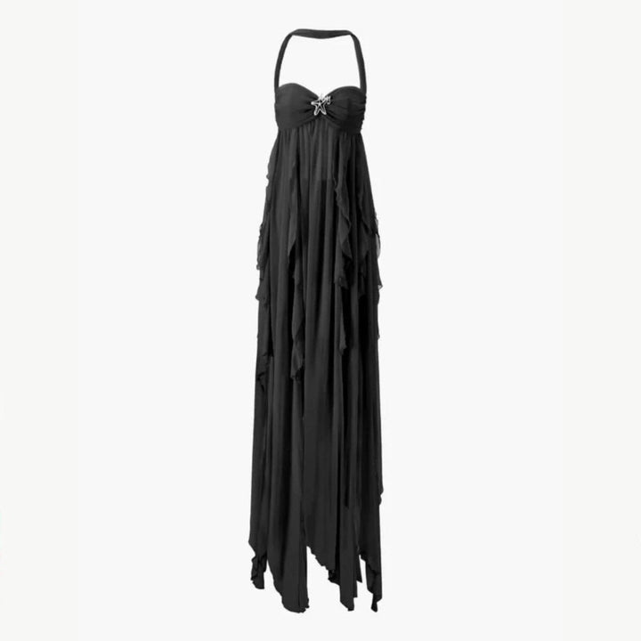 Alice | Dress Halter Neck Ruffle Maxi