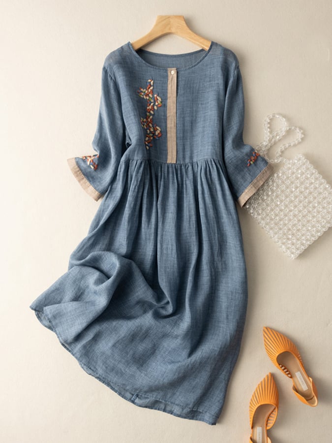 Sophia | Embroidered Summer Midi Dress Women