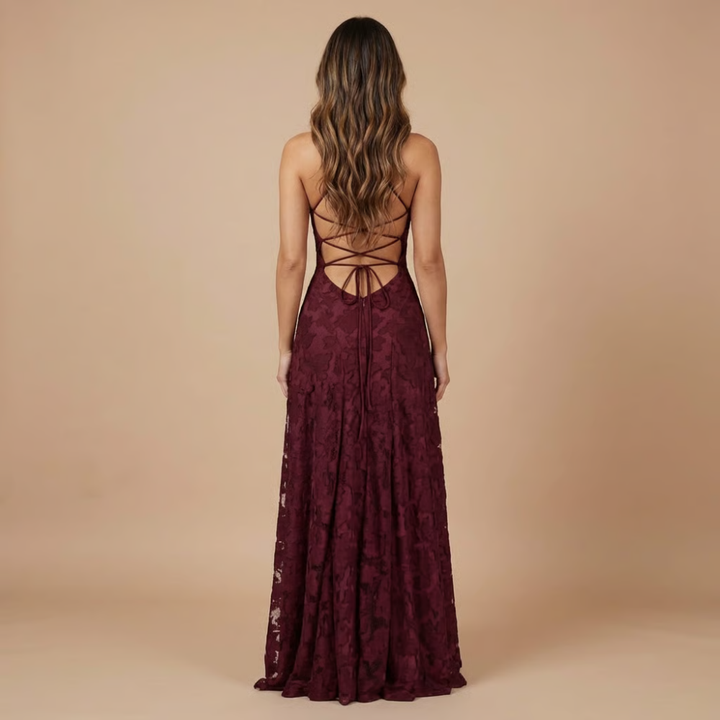 Ava | Strapless Lace Bridesmaid Maxi Dress