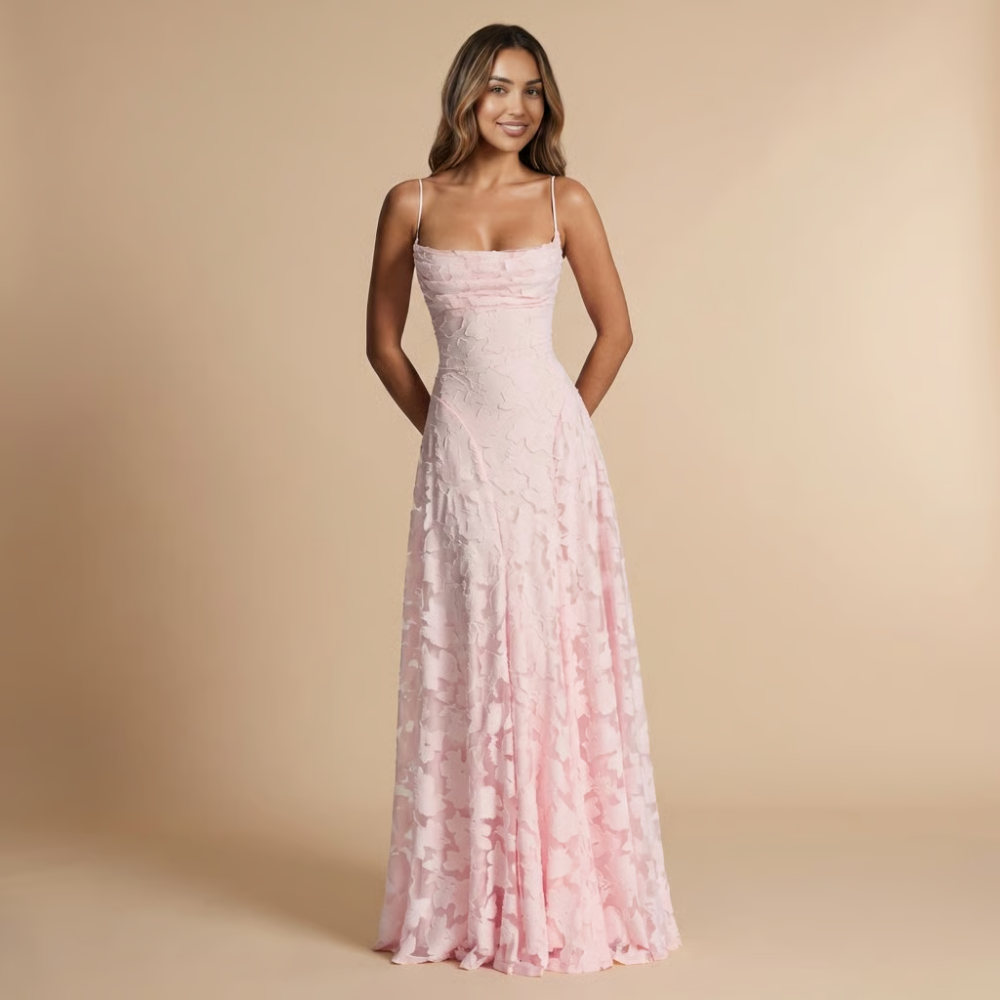 Ava | Strapless Lace Bridesmaid Maxi Dress