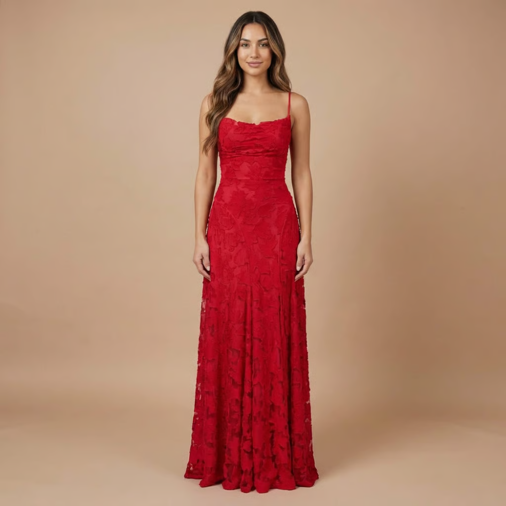 Ava | Strapless Lace Bridesmaid Maxi Dress