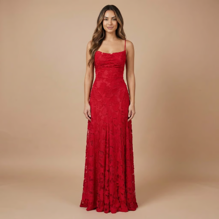 Ava | Strapless Lace Bridesmaid Maxi Dress
