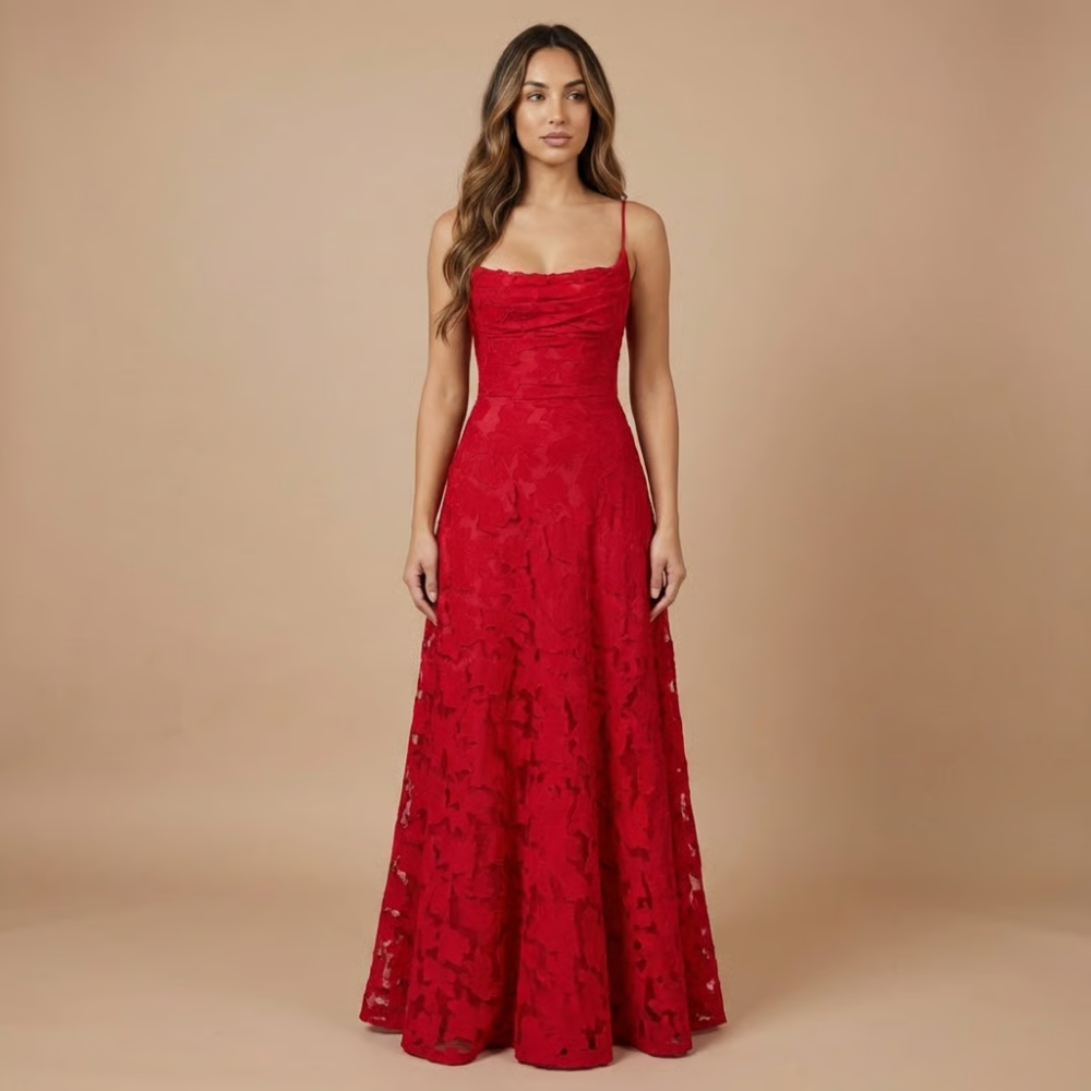 Ava | Strapless Lace Bridesmaid Maxi Dress