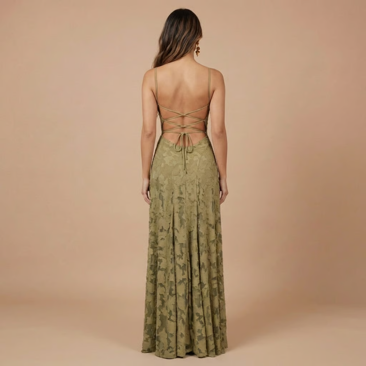 Ava | Strapless Lace Bridesmaid Maxi Dress