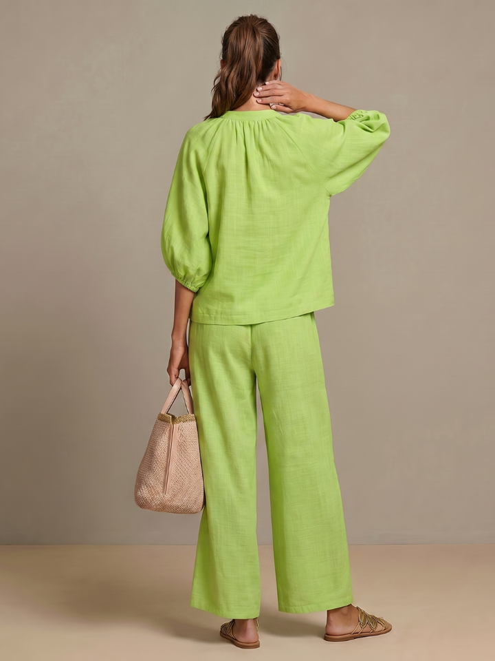 Rosie | Women Clothing Linen Wide-Leg Co-Ord Set