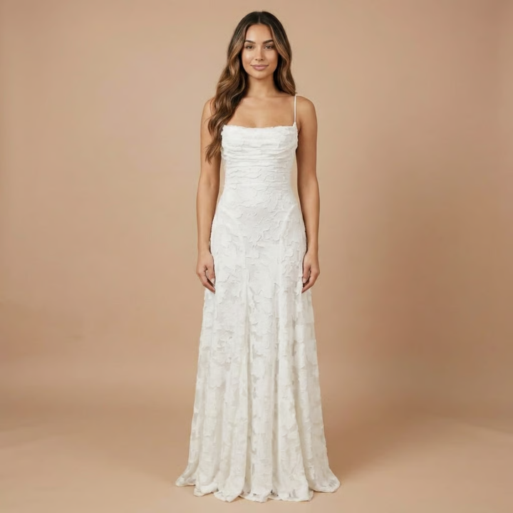 Ava | Strapless Lace Bridesmaid Maxi Dress