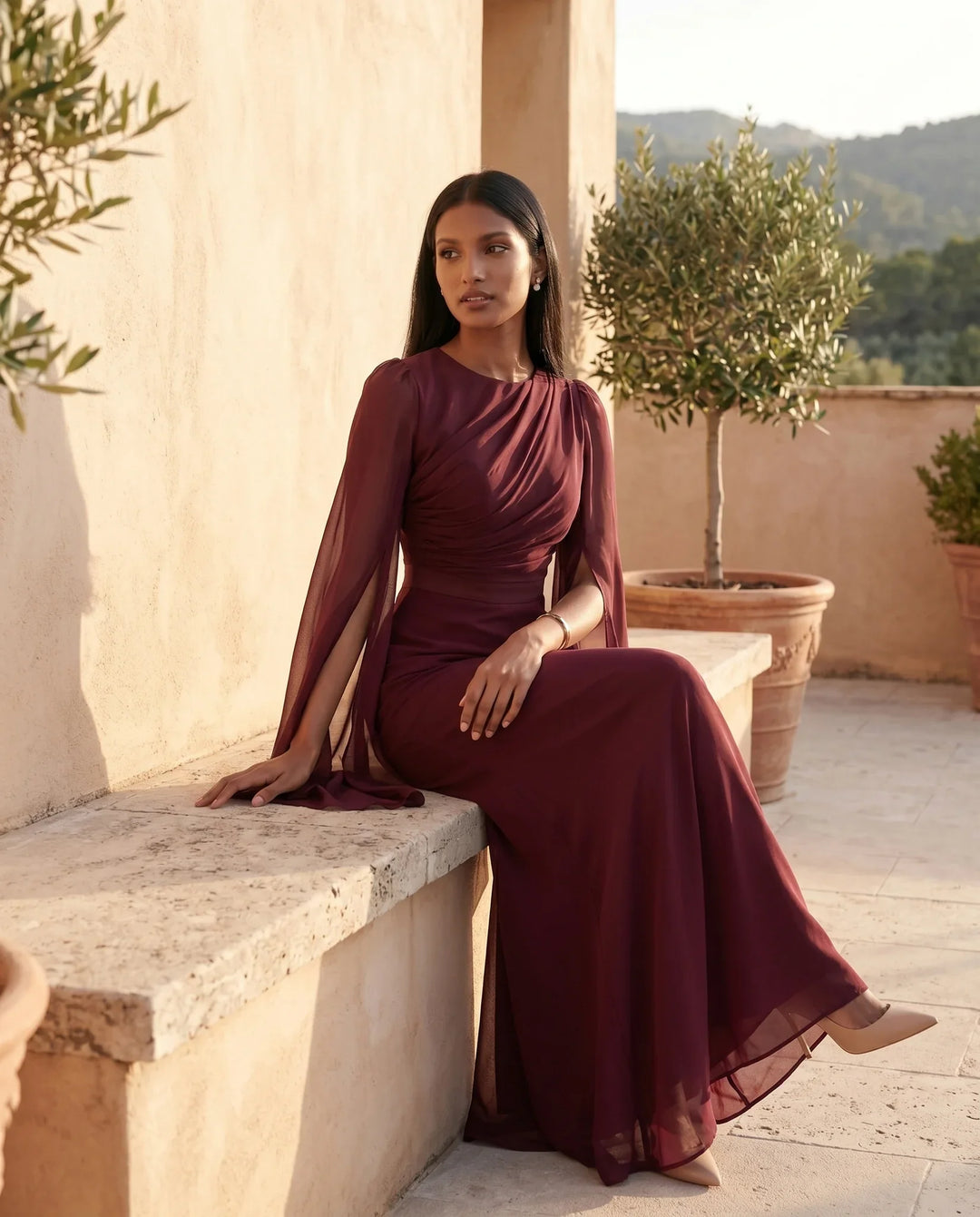 Gemma | Cape Sleeve Dress for Women