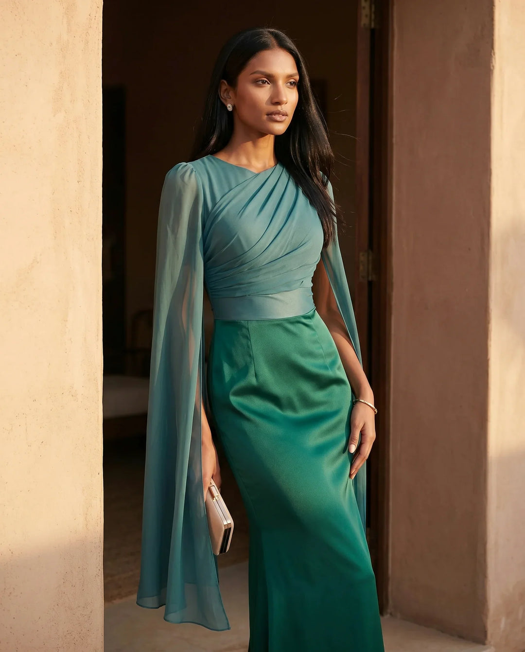 Gemma | Cape Sleeve Dress for Women