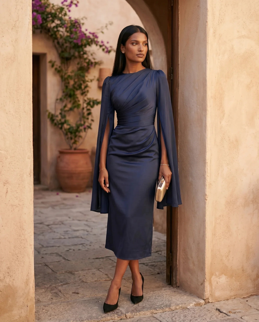 Gemma | Cape Sleeve Dress for Women