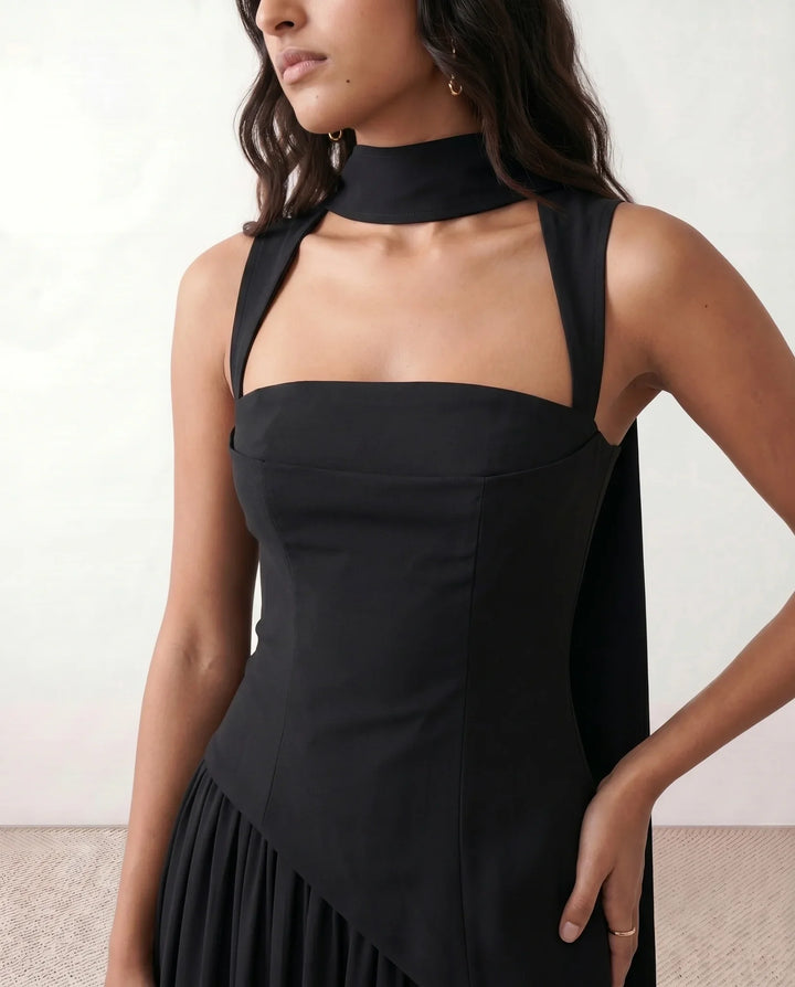 Tilly | Wedding Guest Maxi Dress with Scarf Detail