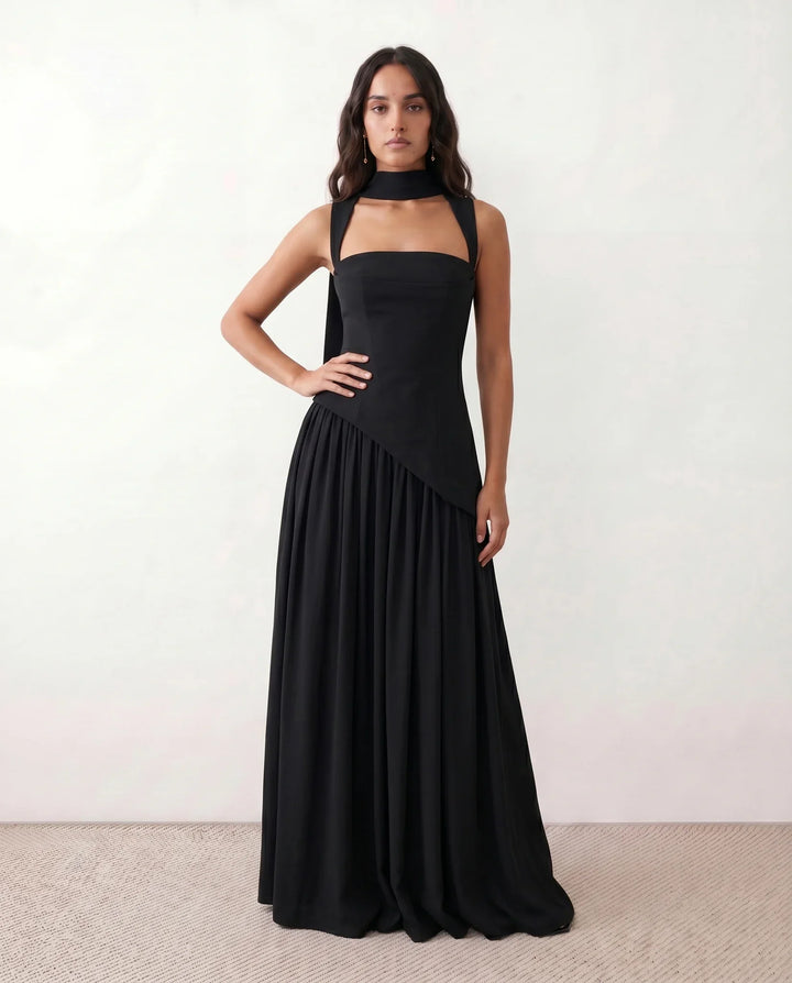 Tilly | Wedding Guest Maxi Dress with Scarf Detail
