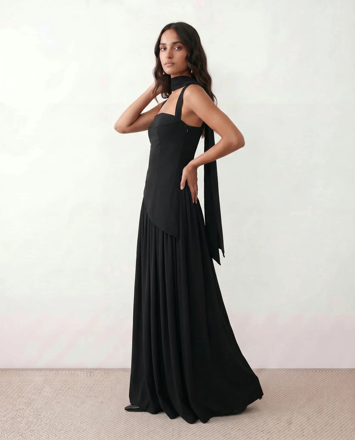Tilly | Wedding Guest Maxi Dress with Scarf Detail