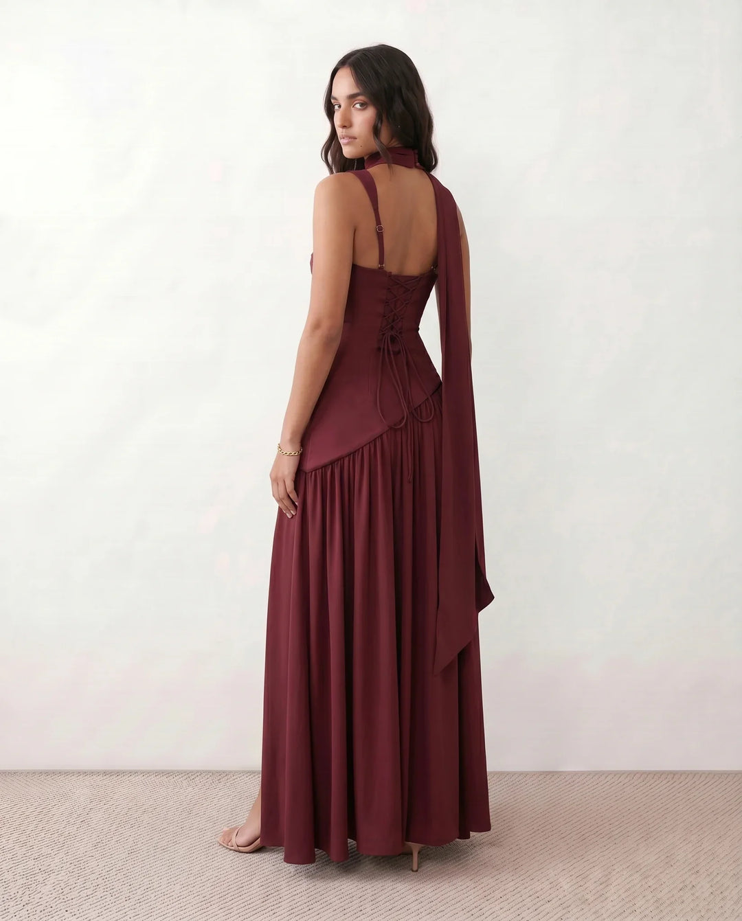 Tilly | Wedding Guest Maxi Dress with Scarf Detail