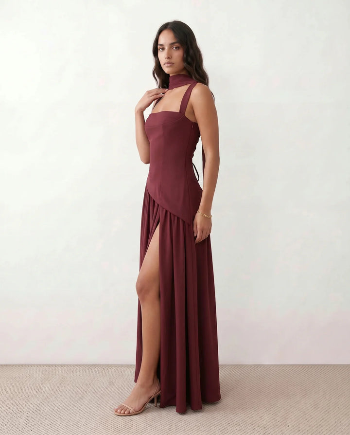 Tilly | Wedding Guest Maxi Dress with Scarf Detail