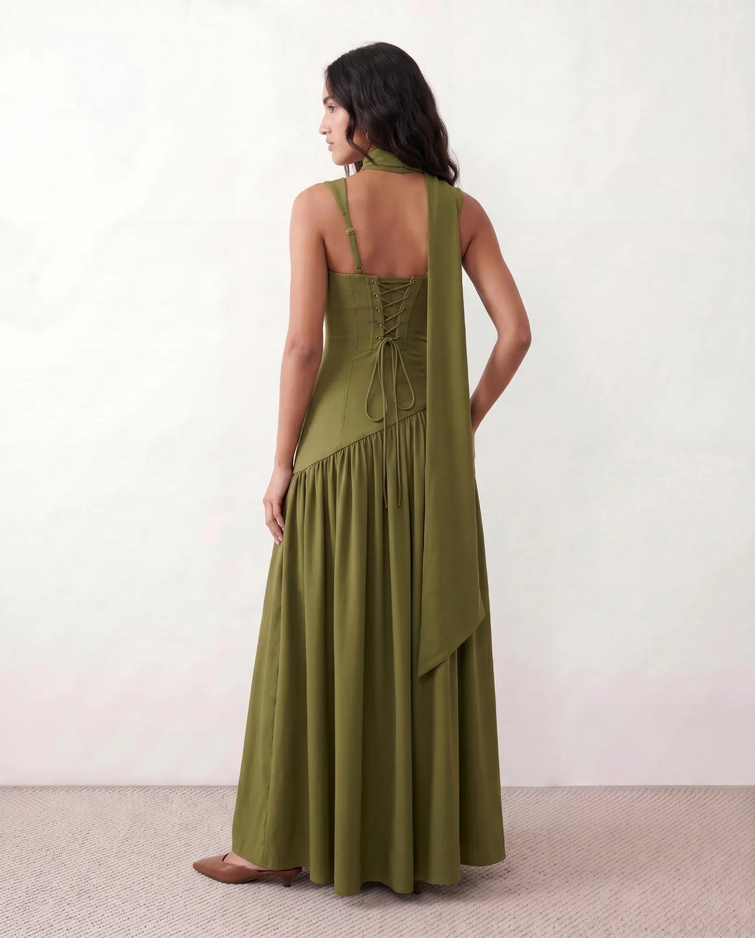 Tilly | Wedding Guest Maxi Dress with Scarf Detail