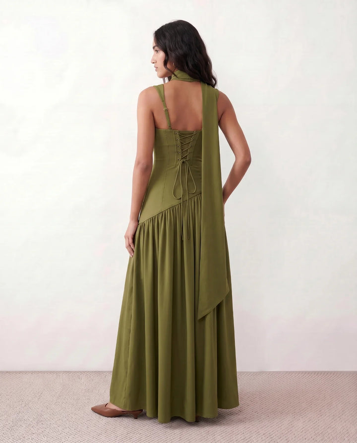 Tilly | Wedding Guest Maxi Dress with Scarf Detail