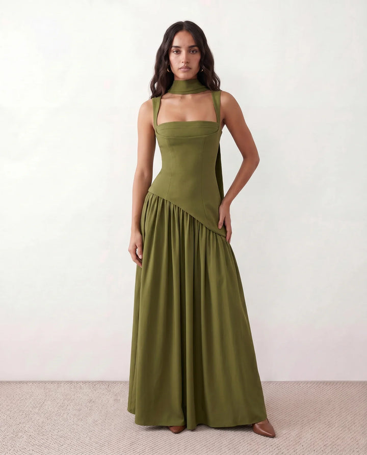Tilly | Wedding Guest Maxi Dress with Scarf Detail