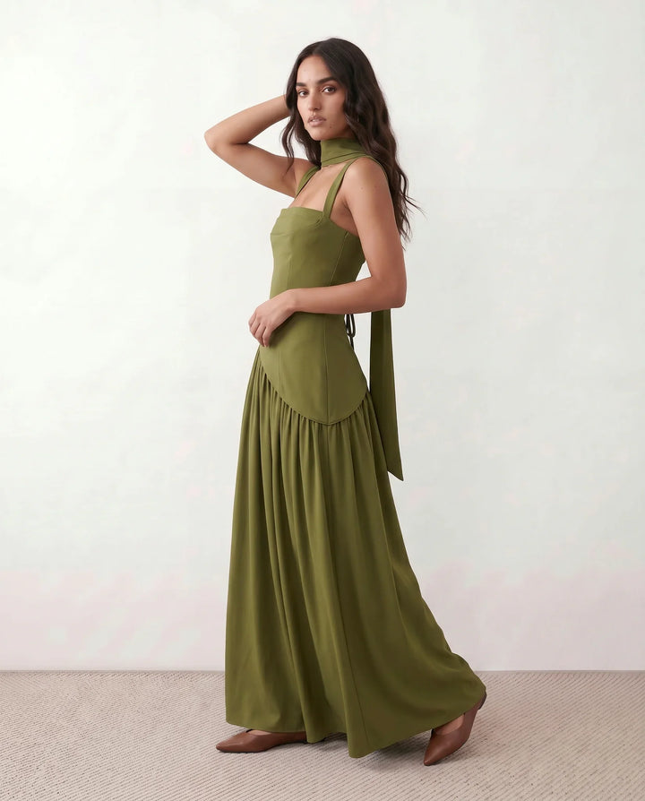 Tilly | Wedding Guest Maxi Dress with Scarf Detail