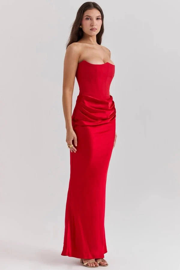 Sienna | Strapless Corset Maxi Dress for Women