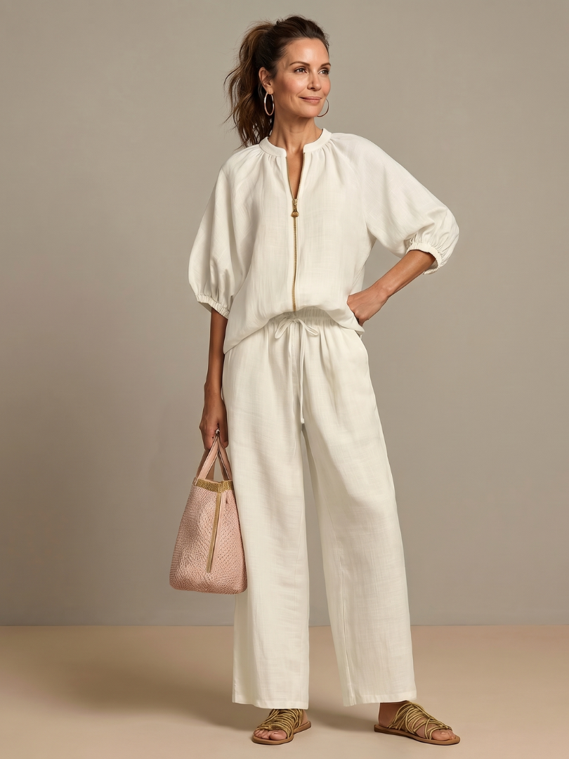 Rosie | Women Clothing Linen Wide-Leg Co-Ord Set
