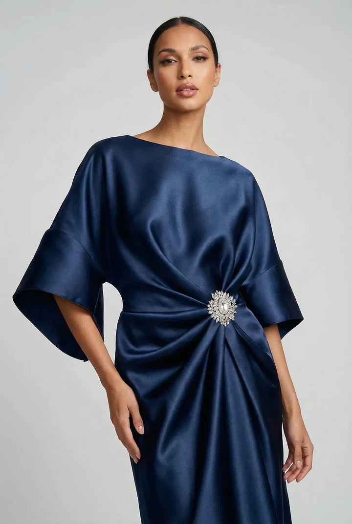 Sienna | Wedding Guest Satin Midi Dress Women