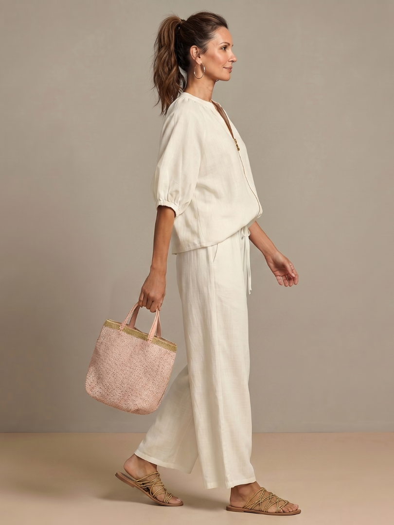Rosie | Women Clothing Linen Wide-Leg Co-Ord Set