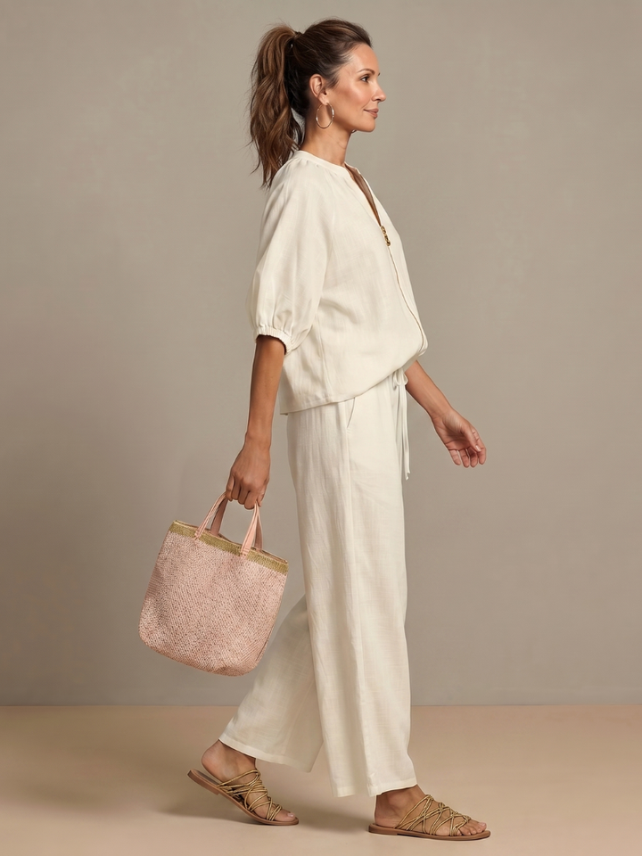 Rosie | Women Clothing Linen Wide-Leg Co-Ord Set