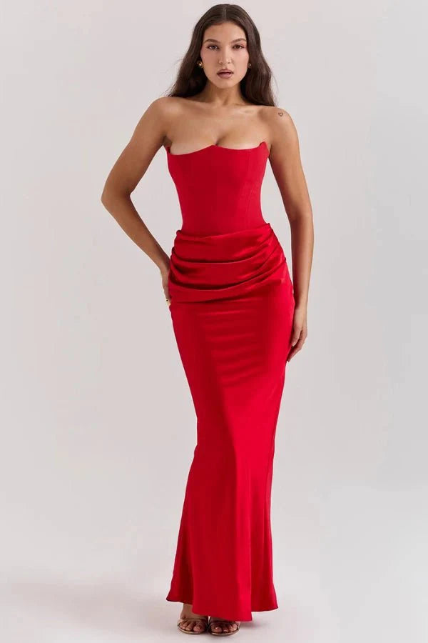 Sienna | Strapless Corset Maxi Dress for Women