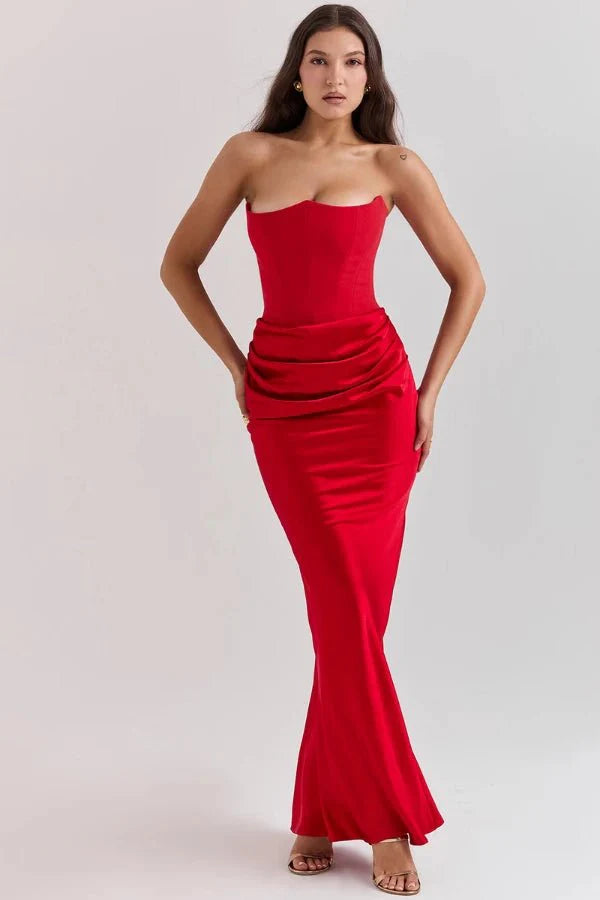 Sienna | Strapless Corset Maxi Dress for Women