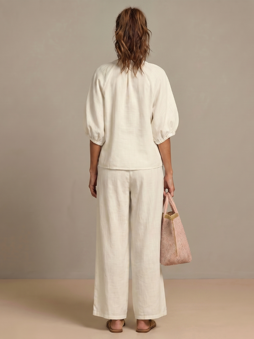 Rosie | Women Clothing Linen Wide-Leg Co-Ord Set