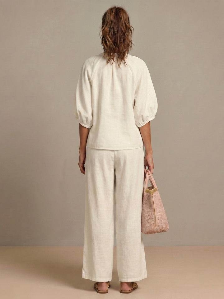 Rosie | Women Clothing Linen Wide-Leg Co-Ord Set
