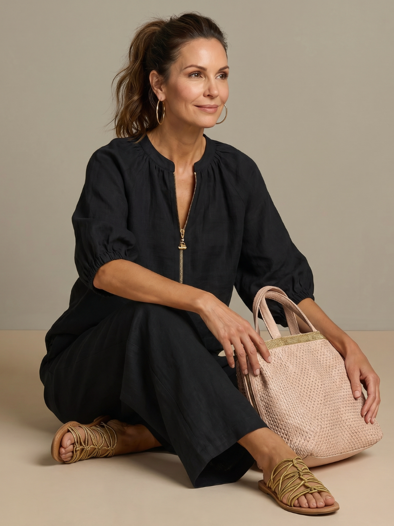 Rosie | Women Clothing Linen Wide-Leg Co-Ord Set