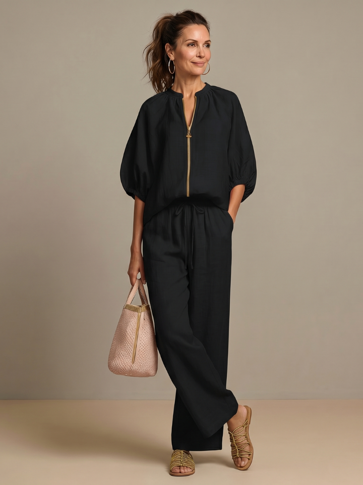 Rosie | Women Clothing Linen Wide-Leg Co-Ord Set
