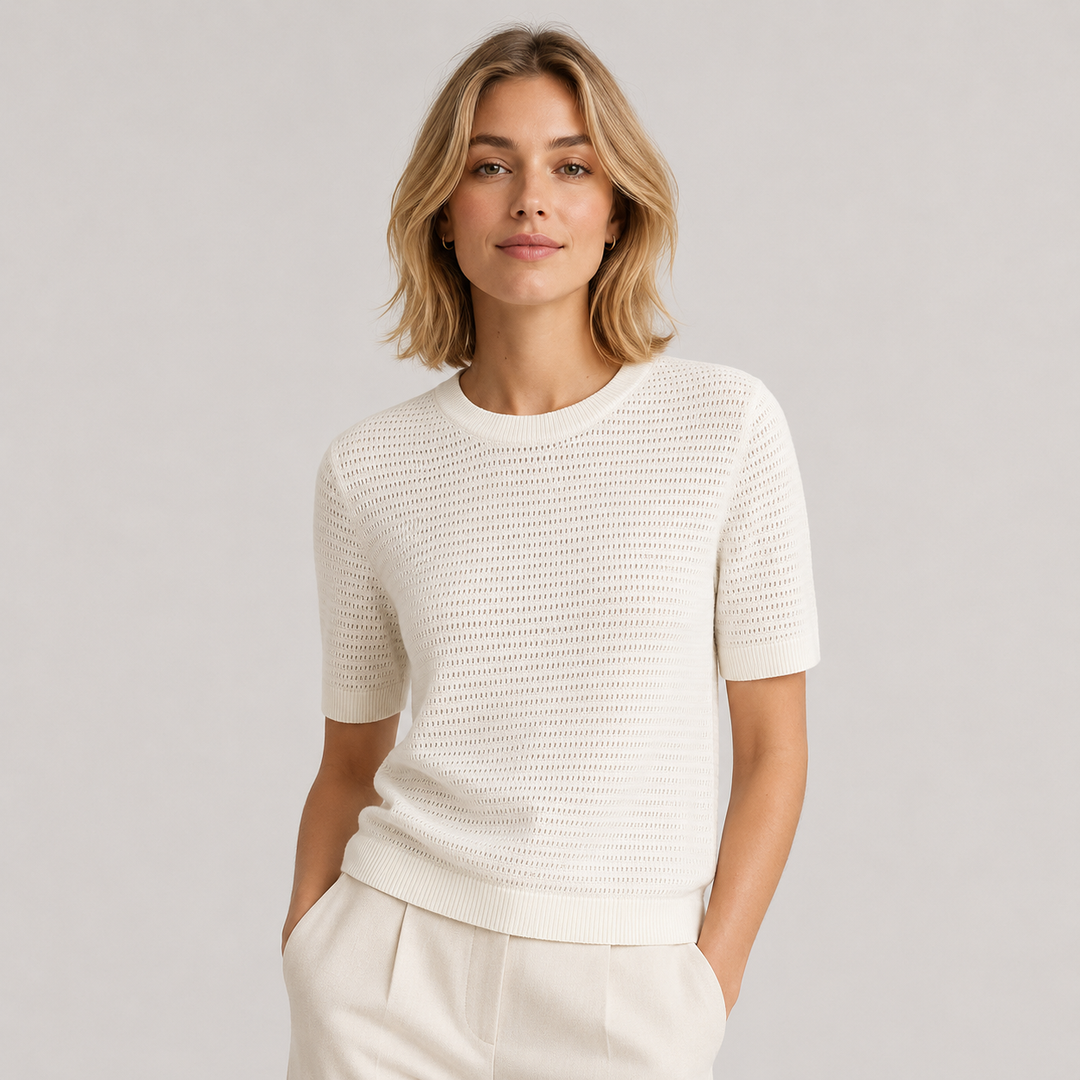 Cilvella | Tencel Lyocell Short Sleeve Knit Sweater