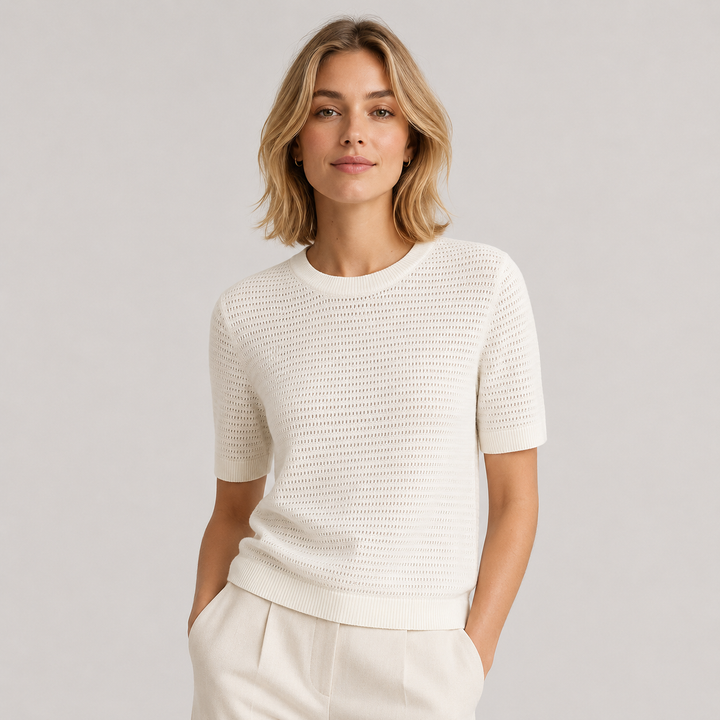 Cilvella | Tencel Lyocell Short Sleeve Knit Sweater
