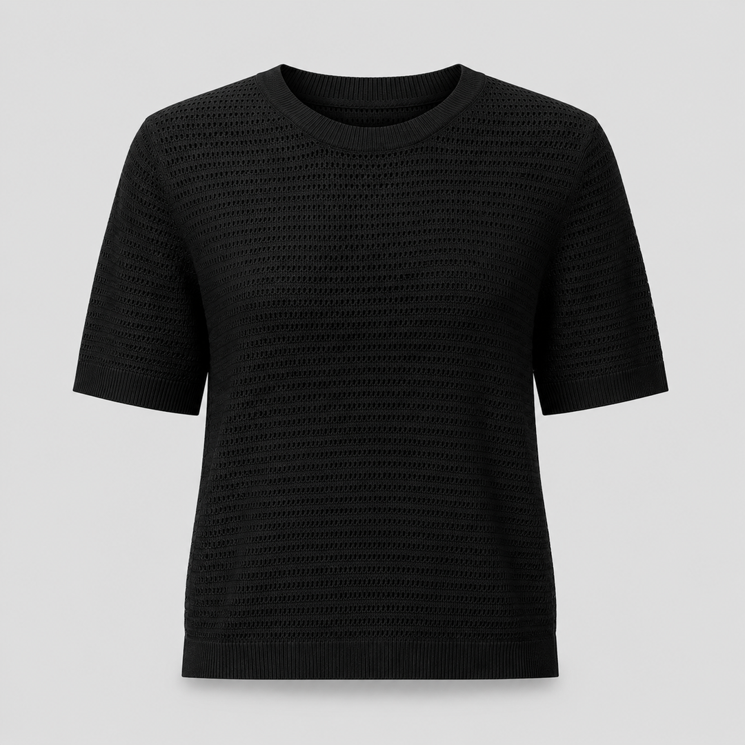 Cilvella | Tencel Lyocell Short Sleeve Knit Sweater