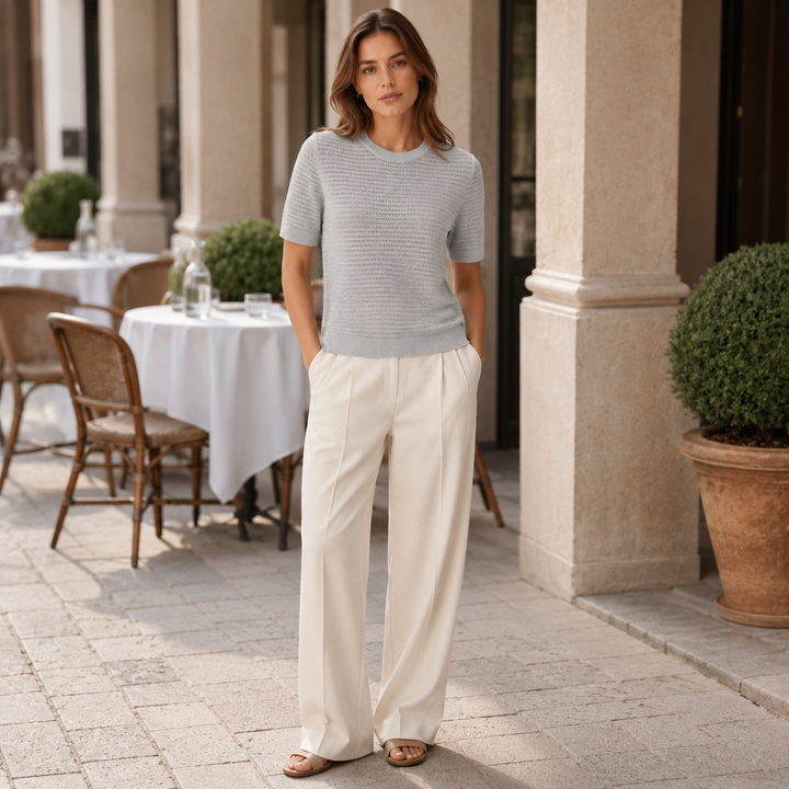Cilvella | Tencel Lyocell Short Sleeve Knit Sweater