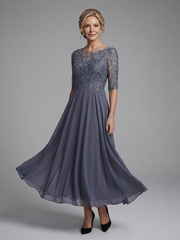 Sophia | Wedding Guest Lace Bodice Midi Dress