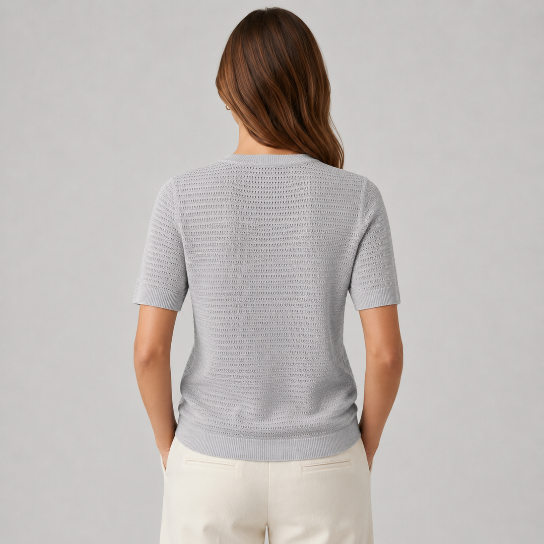 Cilvella | Tencel Lyocell Short Sleeve Knit Sweater