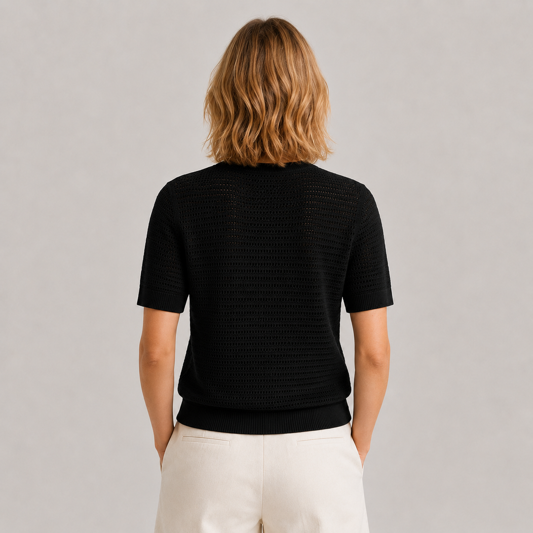 Cilvella | Tencel Lyocell Short Sleeve Knit Sweater