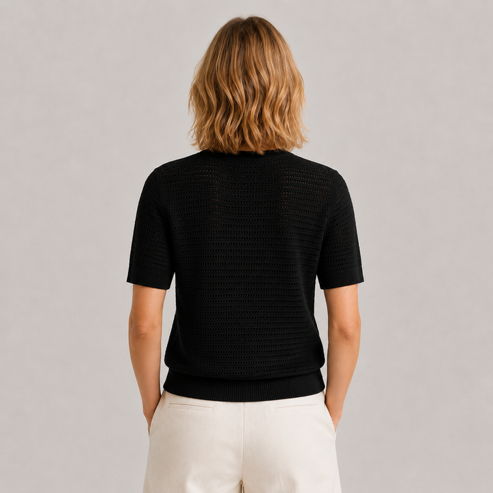 Cilvella | Tencel Lyocell Short Sleeve Knit Sweater