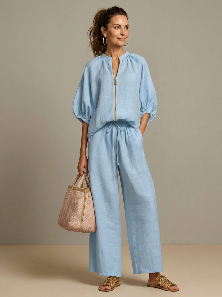 Rosie | Women Clothing Linen Wide-Leg Co-Ord Set