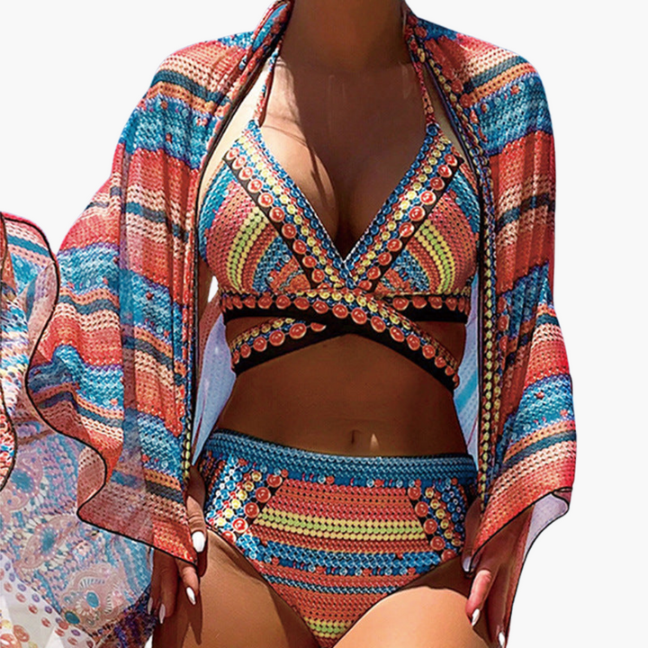 Freya | Women Clothing Bikini Set with Kimono Cover-Up