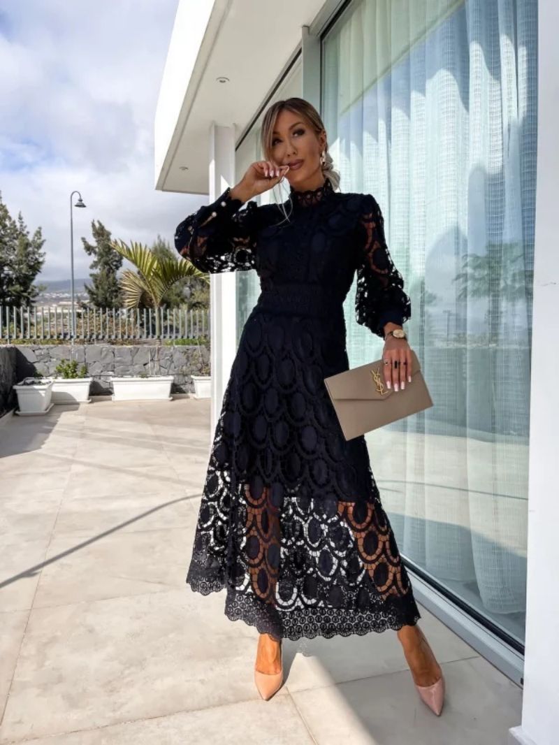 Ivy | Wedding Guest Lace Long Sleeve Midi Dress