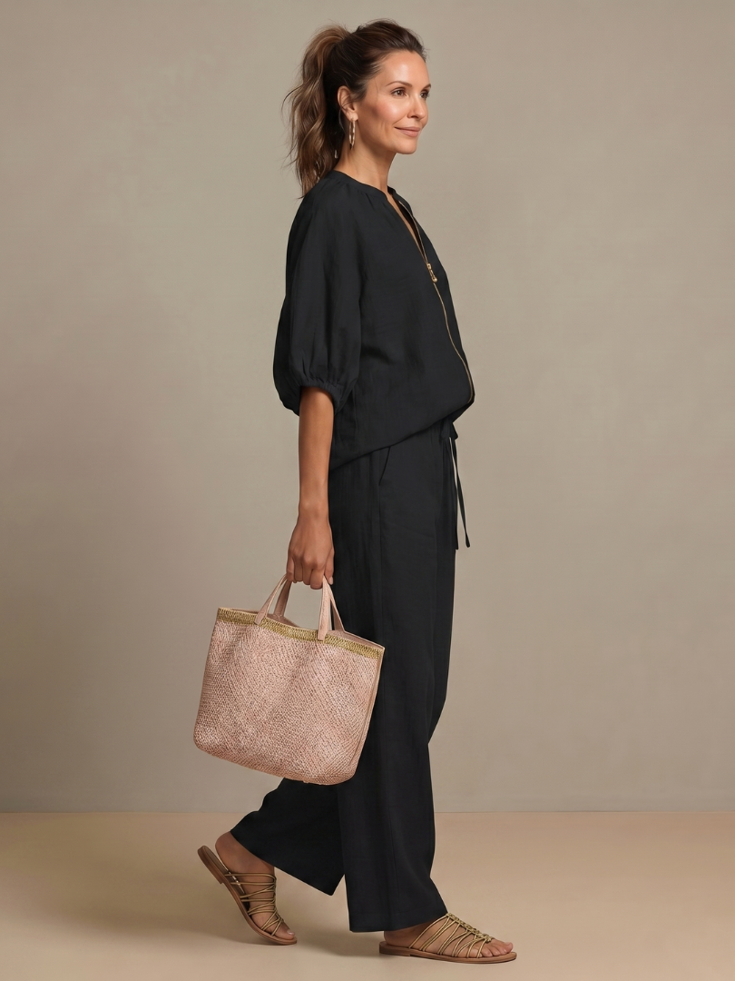 Rosie | Women Clothing Linen Wide-Leg Co-Ord Set