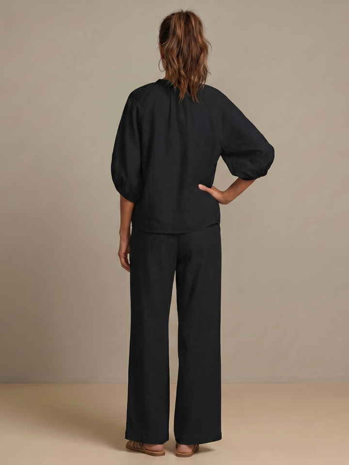 Rosie | Women Clothing Linen Wide-Leg Co-Ord Set