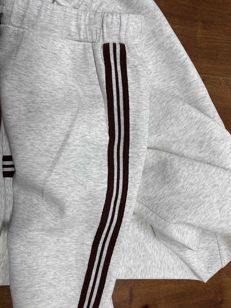 Vexara | Sporty Stripe Detail Quarter-Zip Top &amp; Wide Leg Tracksuit Set