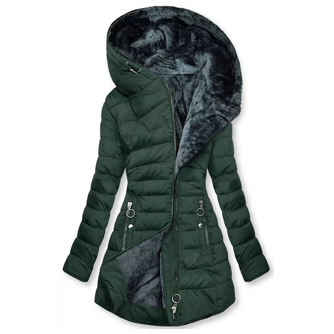 Rosie | Womens Quilted Ladies Puffer Jacket Faux Fur Hood